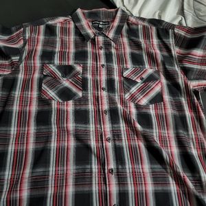 Flannel 3XL Black Red Grey